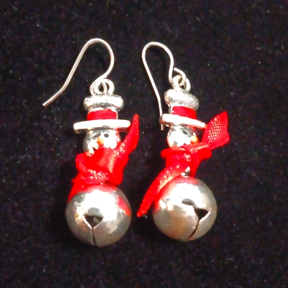 Snowman Christmas earrings - Picture 3 of 4